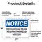 Signmission Mechanical Room No Unauthorized Access OSHA Notice Sign, Plastic, 24in W x 18in L, 2PK OS-2PACK-NS-P-1824-L-15949 - alternate 7